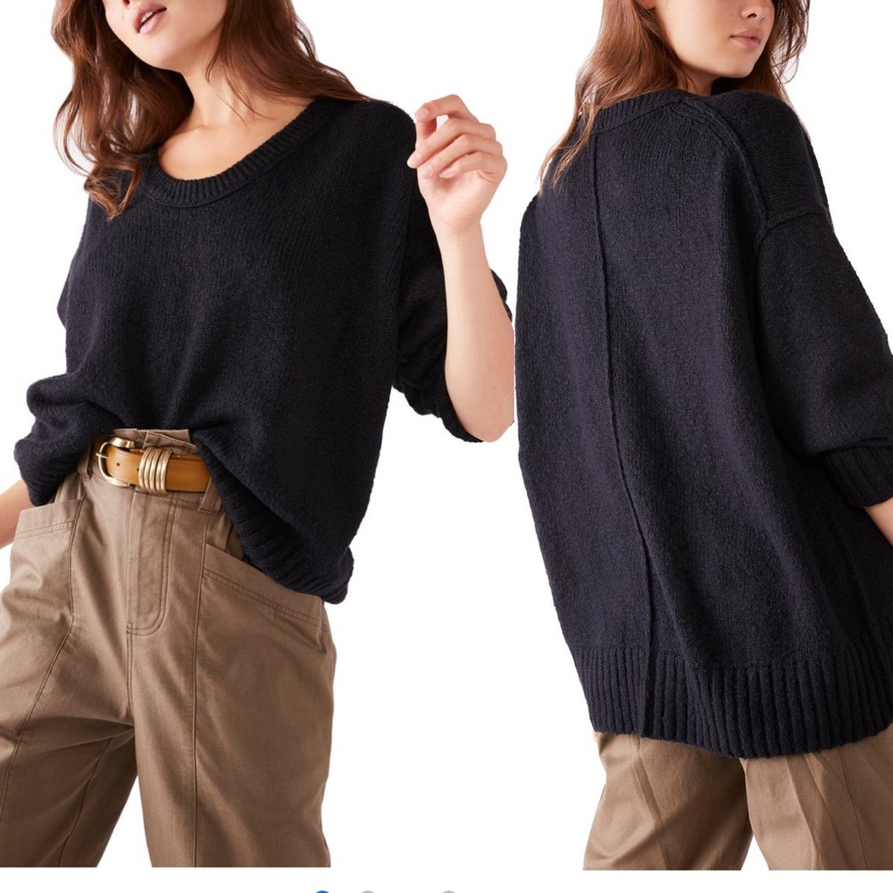 EUC Free People Brookside Sweater in Black size Medium.